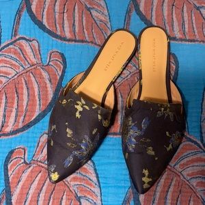 Navy blue slip on shoes